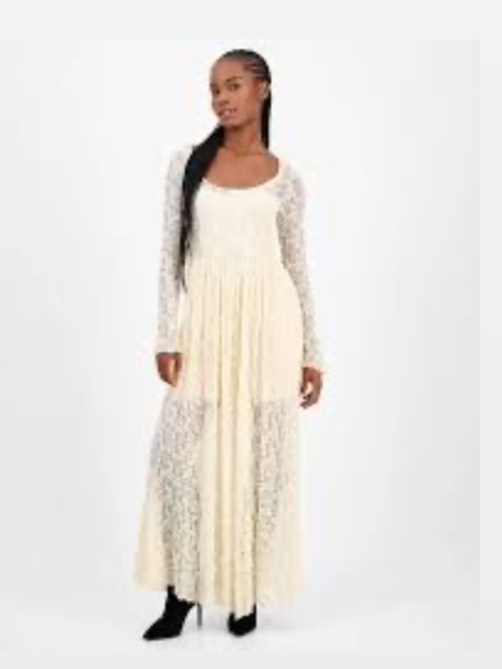 Lace Scoop-Neck Maxi Dress,